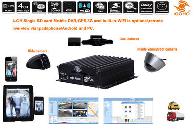 Security SD Mobile DVR 4 Channel GPS Tracking With Single SD Card