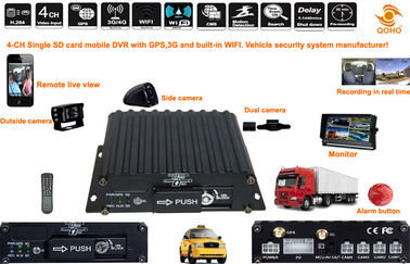 4 Channel SD Online GPS Mobile DVR for Vehicles DVR Security Recorder